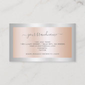 Augenfänger Rose Gold Effekt mit Silberrahmen Visitenkarte (Rückseite)