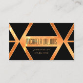 Augenfänger schimmernde Korallen Schwarz Geometris Visitenkarte (Vorderseite)