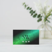 Augenfänger Schwarz-Aquamarin-Schmuckschmuck Monog Visitenkarte (Stehend Vorderseite)