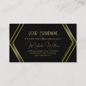 Augenfänger Schwarz-Gelb-Geometrie Visitenkarte (Rückseite)