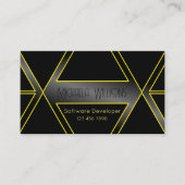Augenfänger Schwarz-Gelb-Geometrie Visitenkarte (Vorderseite)