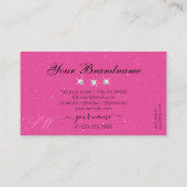 Augenfänger Schwarz-Rosa-Sparkle-Diamanten-Initial Visitenkarte (Rückseite)