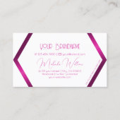 Augenfänger weiß geometrisch schimmerrosa modern visitenkarte (Rückseite)