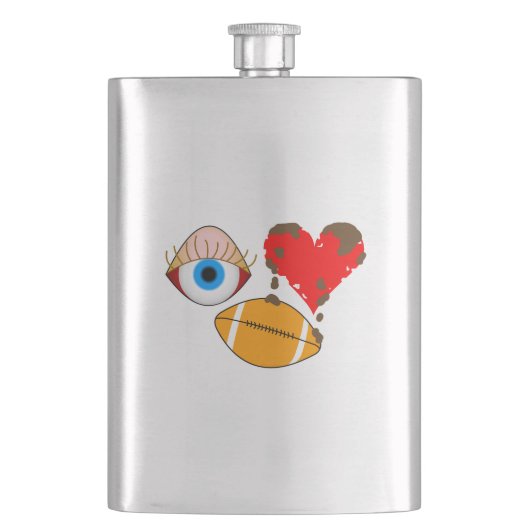 Augenfußball Flachmann (Vorderseite)