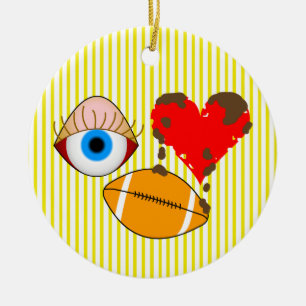 Augenfußball Keramik Ornament