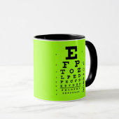 Augenheilkunde-Augen-Diagramm-grünes u. schwarzes Tasse (VorderseiteRechts)