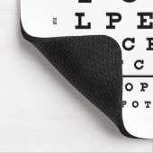 Augenheilkunde-Optometrie-Augen-Diagramm weiß und Mousepad (Ecke)