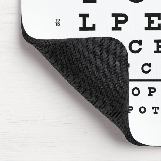 Augenheilkunde-Optometrie-Augen-Diagramm weiß und Mousepad (Ecke)