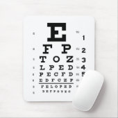 Augenheilkunde-Optometrie-Augen-Diagramm weiß und Mousepad (Mit Mouse)