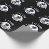 Augenloha Funny Eye Pun Dark BG Geschenkpapier (Ecke)