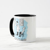 Augenoptiker bei einer Augenuntersuchung Tasse (Vorderseite Links)