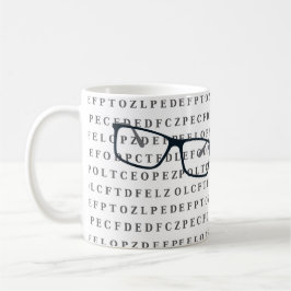 Augenoptiker Optiker Sehtesttafel und Brille Kaffeetasse