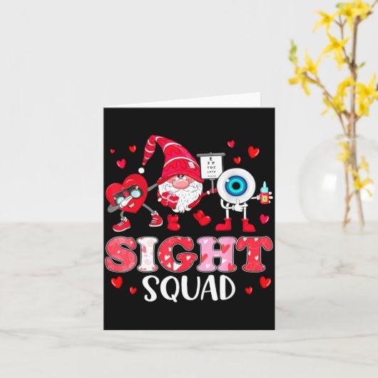 Augenoptiker Optometrist Squad Dabbing Herz Val Karte (Gelbe Blume)