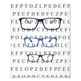 Augenoptiker-Sehtesttafel und Brille Fotodruck