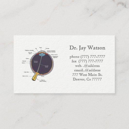 Augenoptikerin Visitenkarte (Rückseite)