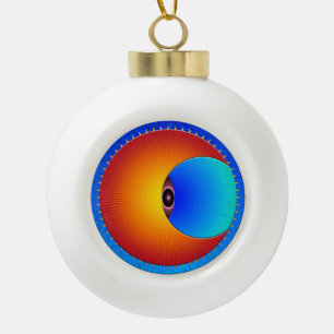 Augenpartie der Keramik Kugel-Ornament