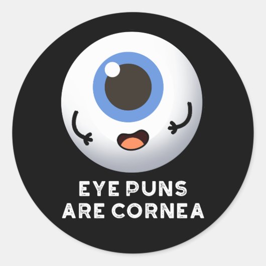 Augenpfeifen sind Cornea Funny Body Puppe Dark BG Runder Aufkleber (Vorderseite)