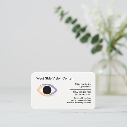 Augenpflege Optometristische medizinische Visitenk Visitenkarte (Stehend Vorderseite)