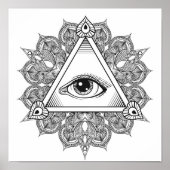 Augenpyramid Symbol Doodle 2 Poster (Vorne)