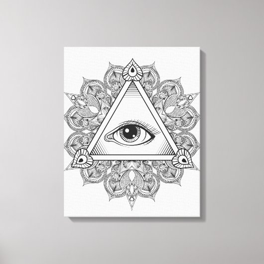 Augenpyramid Symbol Doodle 6 Leinwanddruck (Vorderseite)