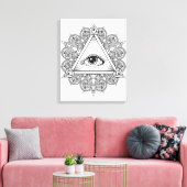Augenpyramid Symbol Doodle 6 Leinwanddruck (Insitu (Wohnzimmer))