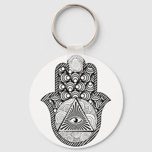 Augenschutz-Hamsa-Button-Schlüsselanhänger Schlüsselanhänger