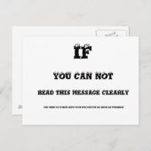 Augentest Postkarte (Vorne/Hinten)