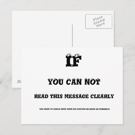 Augentest Postkarte (Vorne/Hinten)