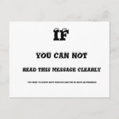 Augentest Postkarte (Vorderseite)