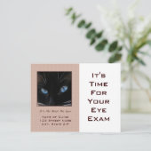 Augenuntersuchung Erinnerung Blaue Katze Augen Postkarte (Stehend Vorderseite)