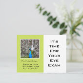 Augenuntersuchung Ernennung Erinnerung Peacock Aug Postkarte (Stehend Vorderseite)