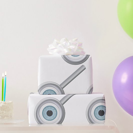 Augenuntersuchung mit Eyeball Magnifying Glass Fun Geschenkpapier