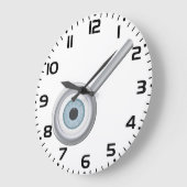 Augenuntersuchung mit Eyeball Magnifying Glass Fun Große Wanduhr (Winkel)