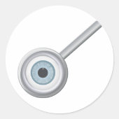 Augenuntersuchung mit Eyeball Magnifying Glass Fun Runder Aufkleber (Vorderseite)