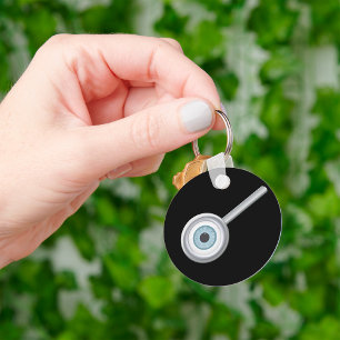 Augenuntersuchung mit Eyeball Magnifying Glass Fun Schlüsselanhänger