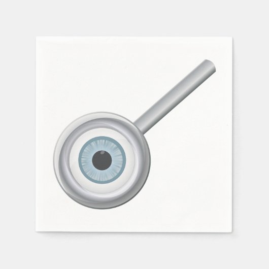 Augenuntersuchung mit Eyeball Magnifying Glass Fun Serviette (Vorderseite)