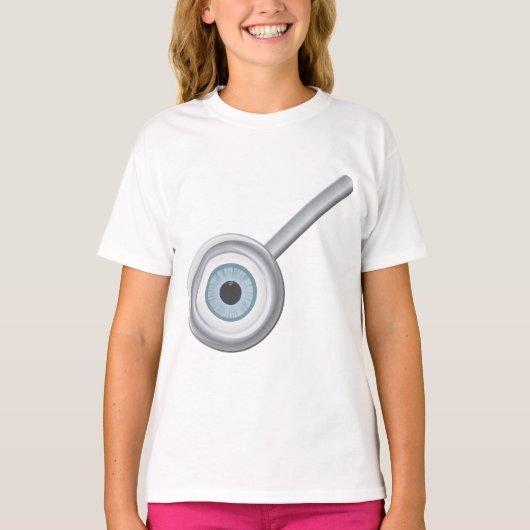 Augenuntersuchung mit Eyeball Magnifying Glass Fun T-Shirt (Vorderseite)
