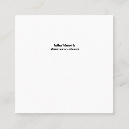 Augenwarengeschäft Quadratische Visitenkarte (Rückseite)