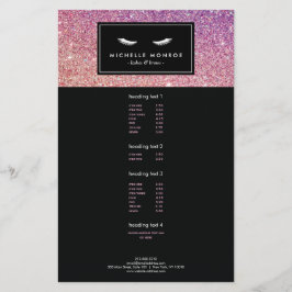 Augenwimpern mit Lila/rosa Glitzer Flyer