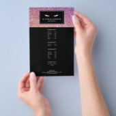 Augenwimpern mit Lila/rosa Glitzer Flyer (Handgriff)