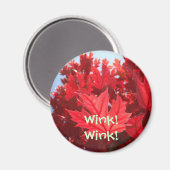 Augenzwinkern! Wink! Magnet Geschenk Roter Herbst (Vorderseite/Rückseite)