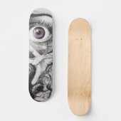 Augfische und handfische Coole Surreal zeichnend K Skateboard (Vorderseite)