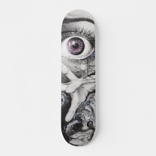 Augfische und handfische Coole Surreal zeichnend K Skateboard (Vorne)