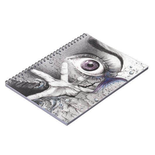 Augfische und Handtraum Surreal zeichnend Kunst Notizblock (Linke Seite)