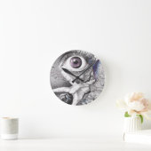 Augfische und Handtraum Surreal zeichnend Kunst Runde Wanduhr (Zuhause)