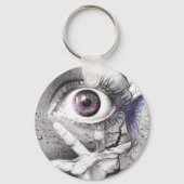 Augfische und Handträume Surreale zeichnend Kunst Schlüsselanhänger (Vorderseite)