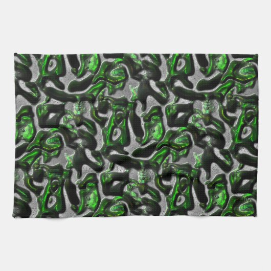 Augfressende, in Grau gearbeitete Linde Geschirrtuch (Horizontal)