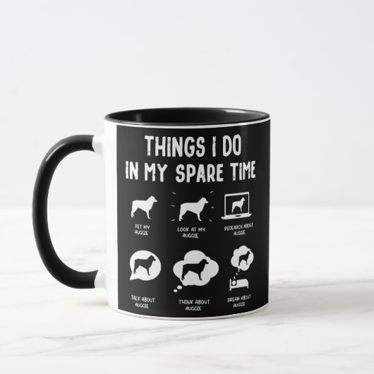 Auggie Thes Spare Time Funny Dog Mama Vater Tasse (Links)