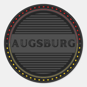 Augsburg City Pride Emblem – Deutsche Identität Runder Aufkleber