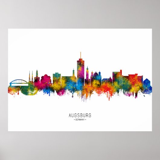 Augsburg Deutschland Skyline Poster (Vorne)